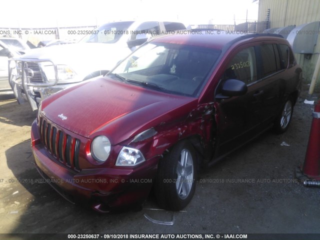 1J8FF47WX8D639798 - 2008 JEEP COMPASS SPORT RED photo 2