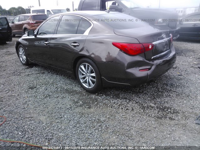 JN1BV7AP9EM676870 - 2014 INFINITI Q50 PREMIUM/SPORT BROWN photo 3