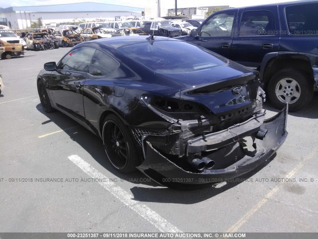 KMHHU6KH4CU073944 - 2012 HYUNDAI GENESIS COUPE 3.8L BLACK photo 3