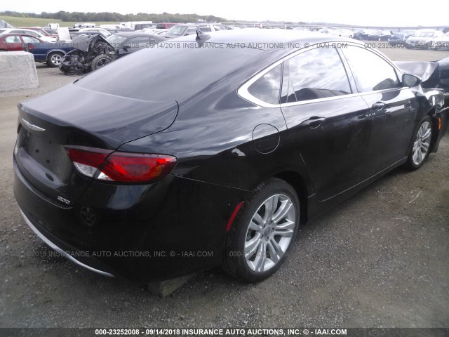 1C3CCCAB0FN751993 - 2015 CHRYSLER 200 LIMITED BLACK photo 4