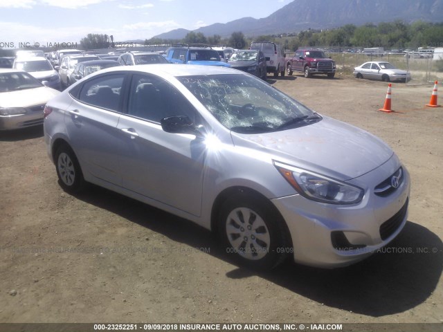 KMHCT4AE7GU058224 - 2016 HYUNDAI ACCENT SE SILVER photo 1