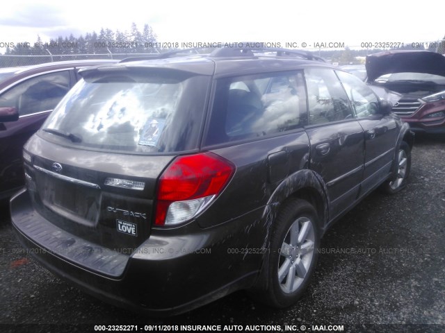 4S4BP62C487306311 - 2008 SUBARU OUTBACK 2.5I LIMITED BROWN photo 4