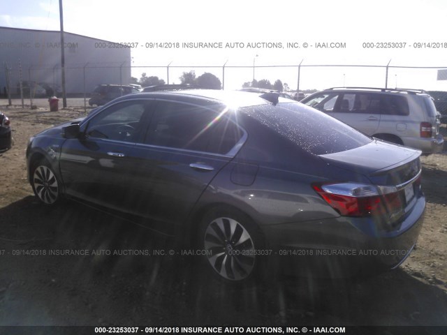 1HGCR6F70FA014897 - 2015 HONDA ACCORD HYBRID/TOURING GRAY photo 3