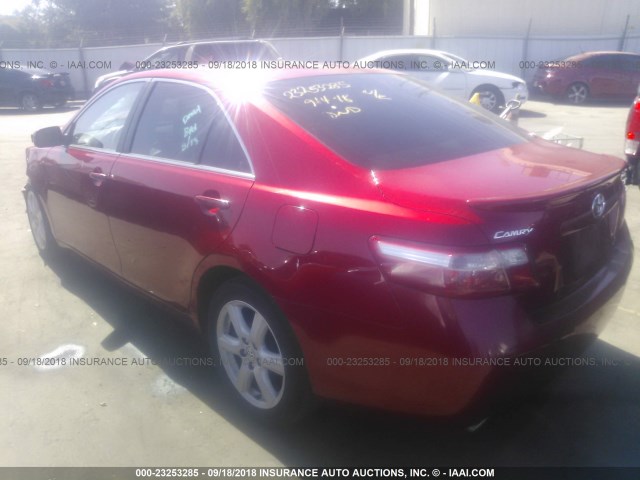 4T1BK46K59U077273 - 2009 TOYOTA CAMRY SE/LE/XLE RED photo 3