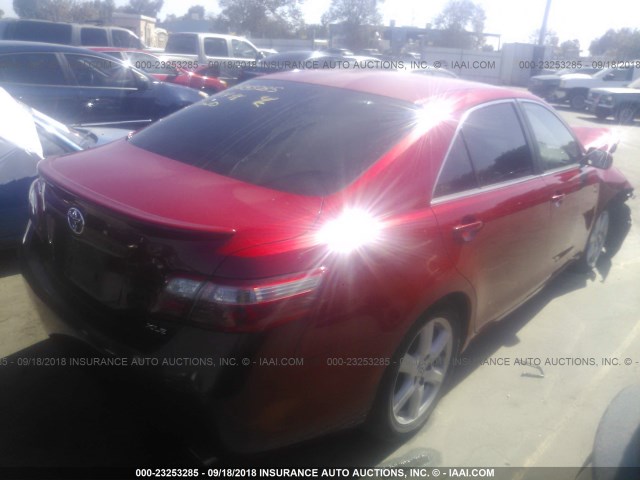 4T1BK46K59U077273 - 2009 TOYOTA CAMRY SE/LE/XLE RED photo 4