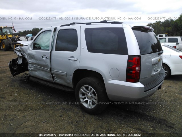 1GNSKBE07DR349978 - 2013 CHEVROLET TAHOE K1500 LT SILVER photo 3