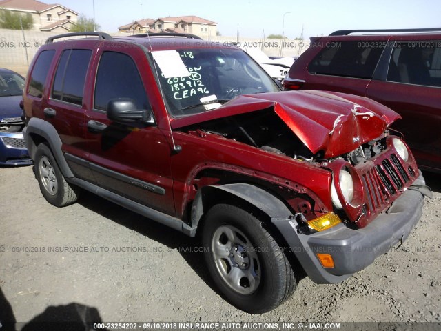 1J4GK48K46W183912 - 2006 JEEP LIBERTY SPORT RED photo 1