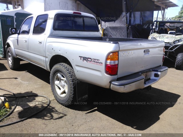 5TEHN72N42Z014265 - 2002 TOYOTA TACOMA DOUBLE CAB 银色 照片 3