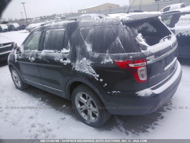 1FM5K7F88DGB59007 - 2013 FORD EXPLORER LIMITED BLACK photo 3