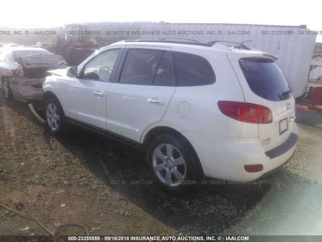 5NMSH13E47H087636 - 2007 HYUNDAI SANTA FE SE/LIMITED WHITE photo 3