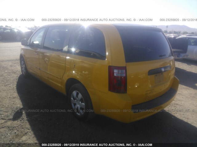 1D8HN44H18B119625 - 2008 DODGE GRAND CARAVAN SE YELLOW photo 3