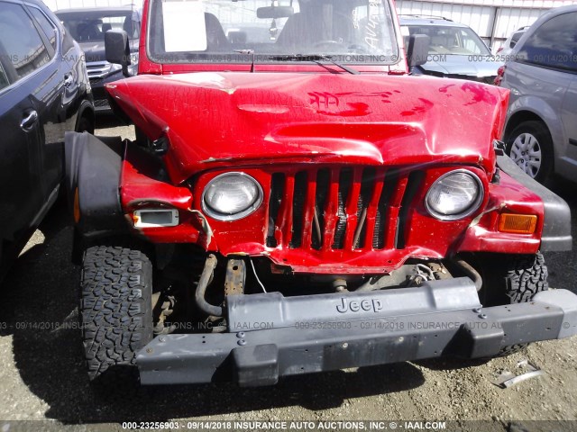 1J4FA49S0YP763572 - 2000 JEEP WRANGLER / TJ SPORT RED photo 6