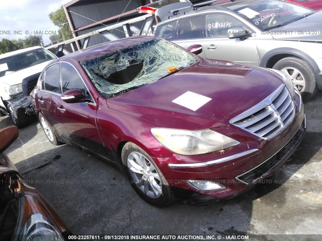 KMHGC4DDXDU239785 - 2013 HYUNDAI GENESIS 3.8L MAROON photo 1