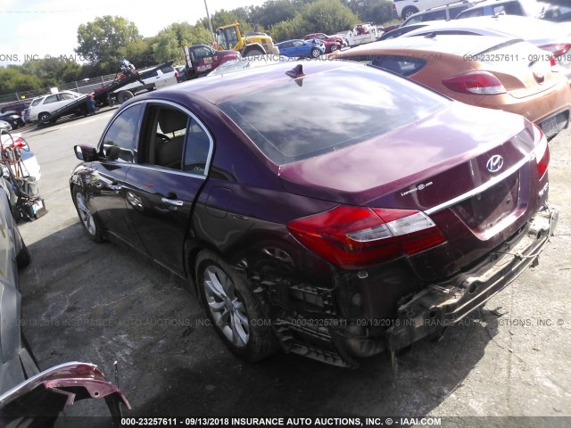 KMHGC4DDXDU239785 - 2013 HYUNDAI GENESIS 3.8L MAROON photo 3