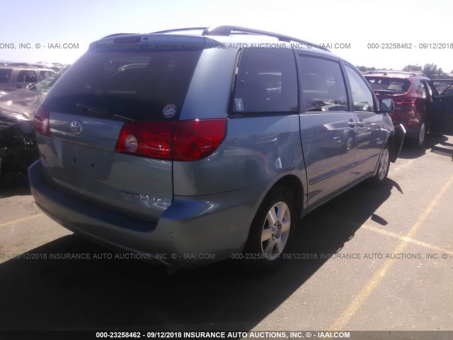 5TDZK23CX7S070051 - 2007 TOYOTA SIENNA CE/LE Light Blue photo 4