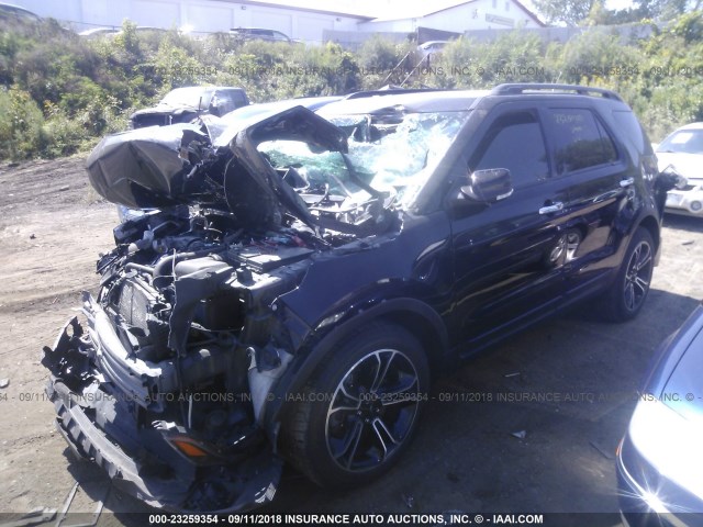 1FM5K8GT0EGA07622 - 2014 FORD EXPLORER SPORT BLACK photo 2