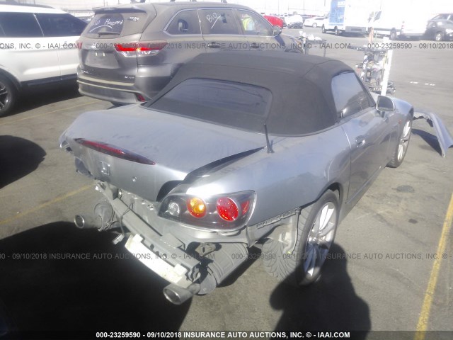 JHMAP21477S003570 - 2007 HONDA S2000 GRAY photo 4