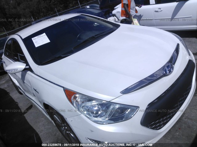 KMHEC4A40DA079154 - 2013 HYUNDAI SONATA HYBRID WHITE photo 1