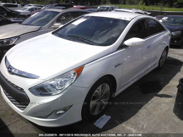 KMHEC4A40DA079154 - 2013 HYUNDAI SONATA HYBRID WHITE photo 2