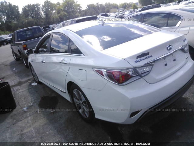 KMHEC4A40DA079154 - 2013 HYUNDAI SONATA HYBRID WHITE photo 3