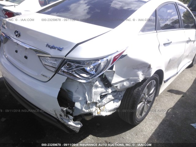 KMHEC4A40DA079154 - 2013 HYUNDAI SONATA HYBRID WHITE photo 6