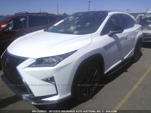 2T2BZMCA2HC073202 - 2017 LEXUS RX 350/BASE/F SPORT WHITE photo 2