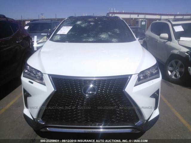 2T2BZMCA2HC073202 - 2017 LEXUS RX 350/BASE/F SPORT WHITE photo 6