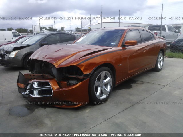 2B3CL5CT4BH514165 - 2011 DODGE CHARGER R/T ORANGE photo 2