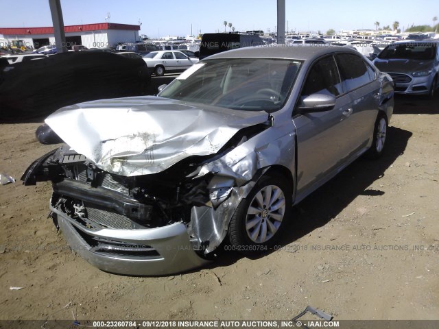 1VWAP7A35DC144839 - 2013 VOLKSWAGEN PASSAT S SILVER photo 2