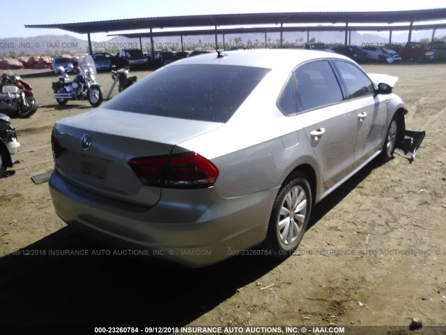 1VWAP7A35DC144839 - 2013 VOLKSWAGEN PASSAT S SILVER photo 4