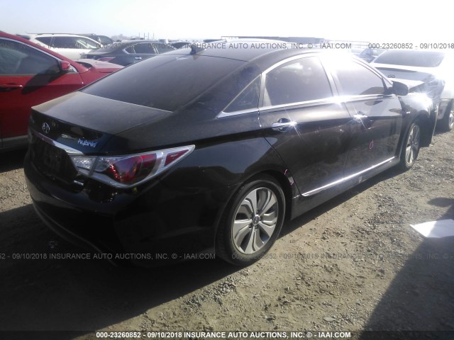 KMHEC4A4XDA080103 - 2013 HYUNDAI SONATA HYBRID BLACK photo 4