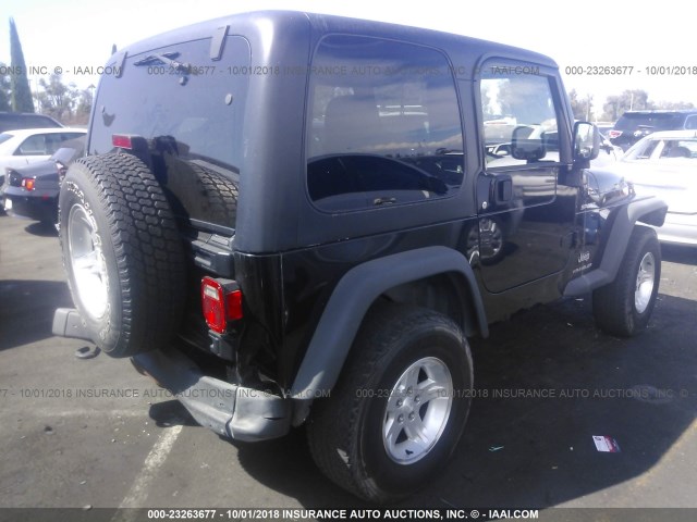 1J4FA49S86P724659 - 2006 JEEP WRANGLER / TJ SPORT BLACK photo 4