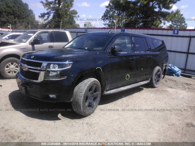 1GNSCJKC0FR124777 - 2015 CHEVROLET SUBURBAN C1500 LT BLACK photo 2