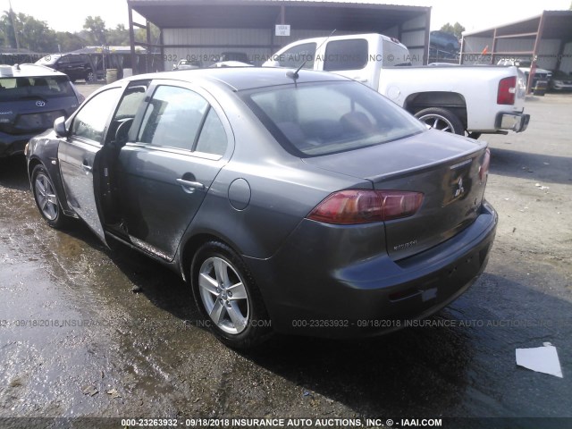 JA3AU26U48U046433 - 2008 MITSUBISHI LANCER ES GRAY photo 3