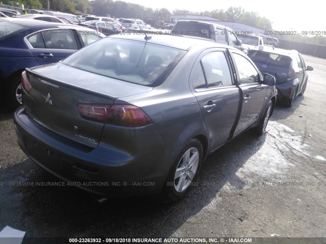 JA3AU26U48U046433 - 2008 MITSUBISHI LANCER ES GRAY photo 4