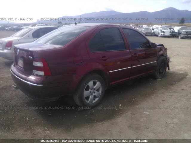 3VWSR69M84M071289 - 2004 VOLKSWAGEN JETTA GLS TDI MAROON photo 4