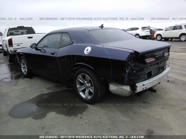 2C3CDZAG6FH819606 - 2015 DODGE CHALLENGER SXT BLUE photo 3