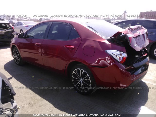 5YFBURHE7FP233101 - 2015 TOYOTA COROLLA L/LE/LE PLS/PRM/S/S PLS RED photo 3