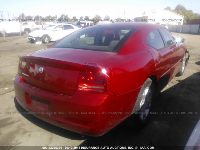 2B3KA43G36H317203 - 2006 DODGE CHARGER SE/SXT RED photo 4