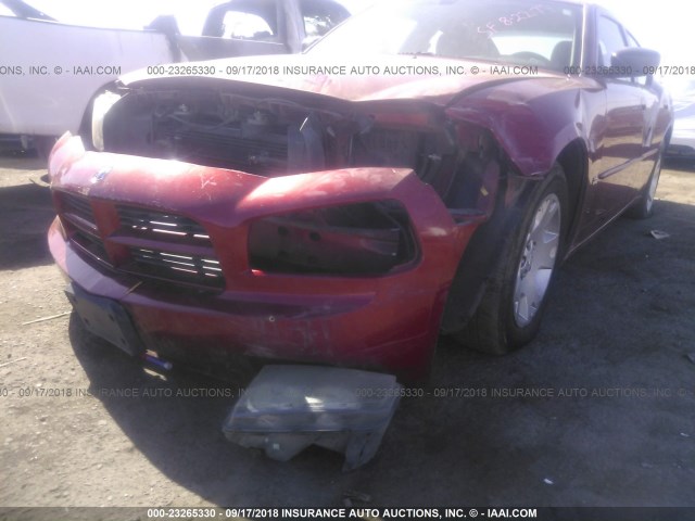 2B3KA43G36H317203 - 2006 DODGE CHARGER SE/SXT RED photo 6