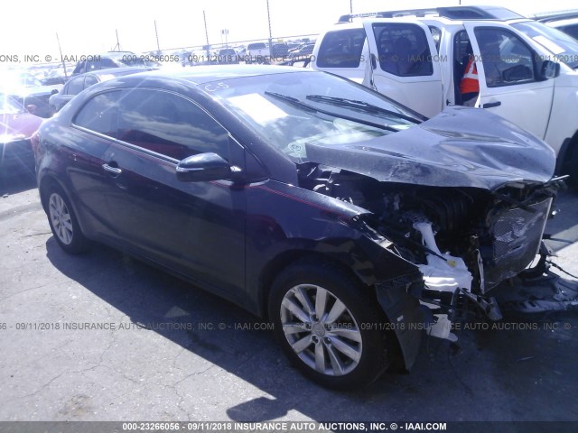 KNAFX6A86E5250749 - 2014 KIA FORTE EX BLACK photo 1