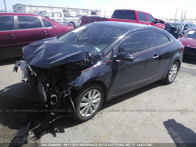 KNAFX6A86E5250749 - 2014 KIA FORTE EX BLACK photo 2