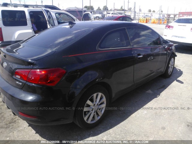 KNAFX6A86E5250749 - 2014 KIA FORTE EX BLACK photo 4