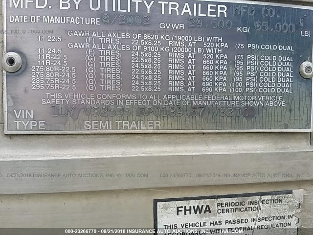 1UYVS25353P018957 - 2003 UTILITY TRAILER MFG VAN  BLACK photo 9