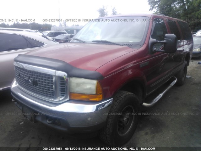 1FMNU41S6YEA26064 - 2000 FORD EXCURSION XLT RED photo 2