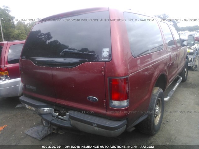 1FMNU41S6YEA26064 - 2000 FORD EXCURSION XLT RED photo 4