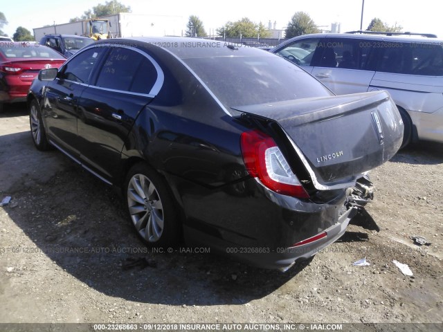 1LNHL9DKXEG600321 - 2014 LINCOLN MKS BLACK photo 3