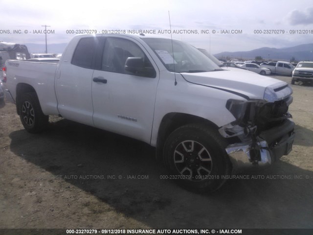 5TFUM5F10FX060735 - 2015 TOYOTA TUNDRA DOUBLE CAB SR/SR5 WHITE photo 1