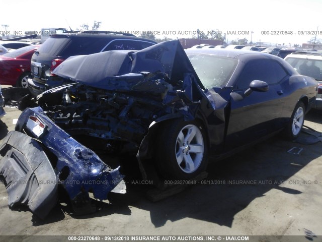 2C3CDYAG2EH184859 - 2014 DODGE CHALLENGER SXT BLUE photo 2