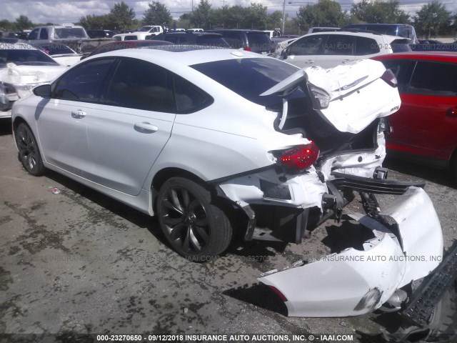 1C3CCCBG5FN706526 - 2015 CHRYSLER 200 S WHITE photo 3